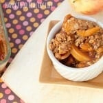Spiced Apple-Peach Crisp {with or without whiskey} A wonderful way to say goodbye to summer while greeting autumn flavors // Happy Food Healthy Life #boozeybaking #crisp #fruit