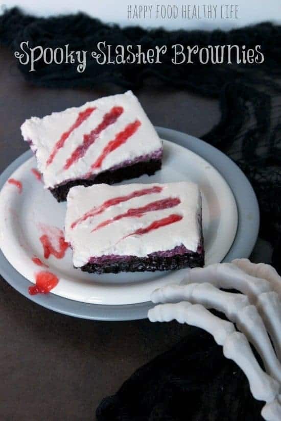 Spooky Slasher Brownies. A Spooky Halloween treat with no dyes or artificial coloring! // Happy Food Healthy Life