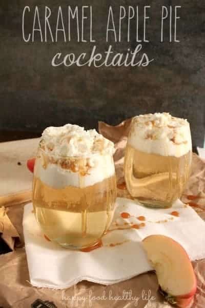 Caramel Apple Pie Cocktail. When your dessert and cocktail is all in one glass, there's really no going wrong. www.happyfoodhealthylife.com