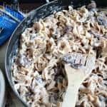 Easy Weeknight Vegetarian Stroganoff. The perfect solution for a busy weeknight. www.happyfoodhealthylife.com #vegetarian #easydinner #pasta