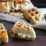 Savory Egg Scramble Stuffed Waffles www.happyfoodhealthylife.com