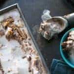 Peanutty Coconut Vanilla Ice Cream with Fudge Ripple - The Best Non-Dairy ice "cream" I've ever had, with my favorite chocolate and peanut butter mix-ins ever! www.happyfoodhealthylife.com #nondairy #icecream