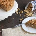Honey Oat Banana Bread Cake topped with Granola - A delicious twist on your classic banana bread. www.happyfoodhealthylife.com