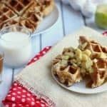 These CARAMEL APPLE STUFFED WAFFLES are a deliciously decadent treat for an Autumn breakfast or special occasion | www.happyfoodhealthylife.com