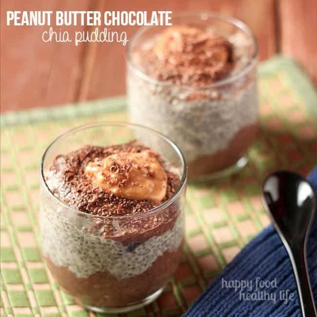 Peanut Butter Chocolate Chia Pudding - my favorite flavor combination in a healthy cup of goodness | www.happyfoodhealthylife.com