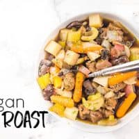 Vegan Pot Roast is a perfect dump-and-go recipe for the crockpot and will be ready and waiting for you when you get home from a busy day at work.