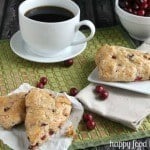 Cranberry Orange Scones - the perfect seasonal treat for brunch, made with healthier ingredients than most scones | www.happyfoodhealthylife.com