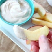 Low-Fat Peanut Butter Cinnamon Fruit Dip | www.happyfoodhealthylife.com
