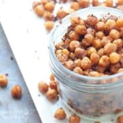 Roasted Taco Chickpeas - your favorite southwestern taco flavors, compacted into a crunchy, addicting, and healthy vegetarian snack | Happy Food Healthy Life.com
