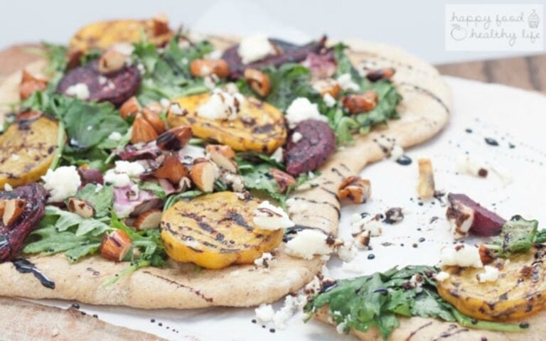 beetroot and feta flatbread