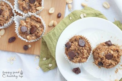 Trail Mix Muffins - an easy on-the-go snack or breakfast that won't make the mess that trail mix does | Happy Food Healthy Life