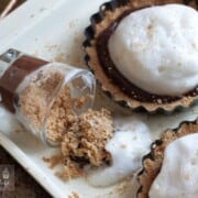 Vegan S'mores Dessert Served Two Ways - Make the 3 super simple components of this recipe and YOU choose how to serve it. Either as a mini tart or a mini dessert shooter - Either way, it's delicious, totally vegan, and even a little healthy! | Happy Food Healthy Life