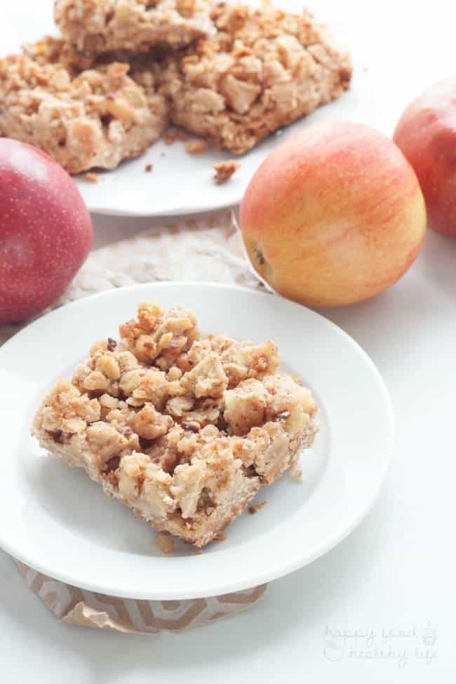 Healthy Apple Pie Crumble Bars Happy Food Healthy Life