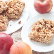 Healthy Apple Breakfast Crumble Bars - Good enough for dessert, healthy enough for breakfast - YOU CHOOSE! These baked apples are tender and sweet, adding the perfect flavors for autumn!