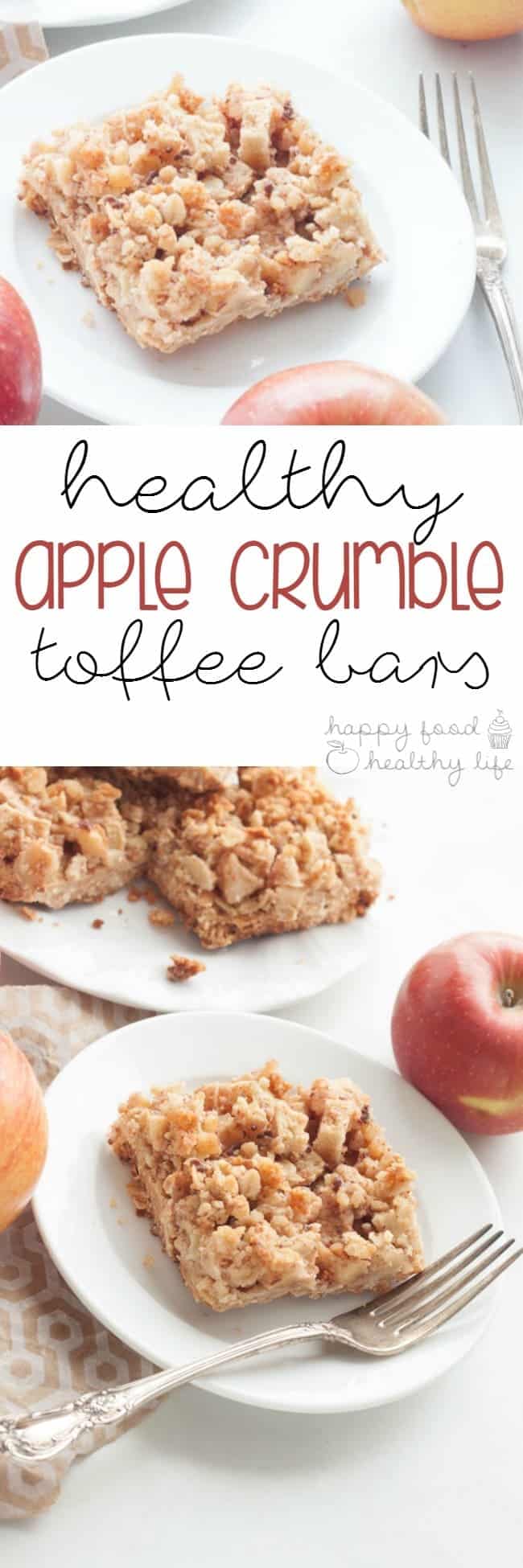 Healthy Apple Pie Crumble Bars - Happy Food, Healthy Life