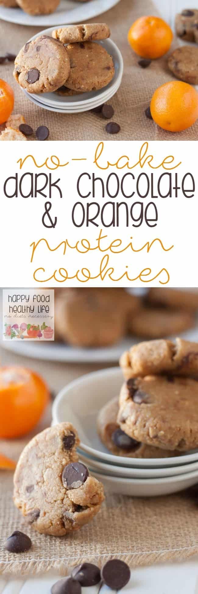 No-Bake Dark Chocolate Orange Protein Cookies - a healthy cookie that you can eat for breakfast? AND you don't even have to bake it, so it's ready in no time at all!