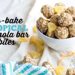 No-Bake Tropical Granola Bar Bites - Great for healthy after school snacks or on the go.
