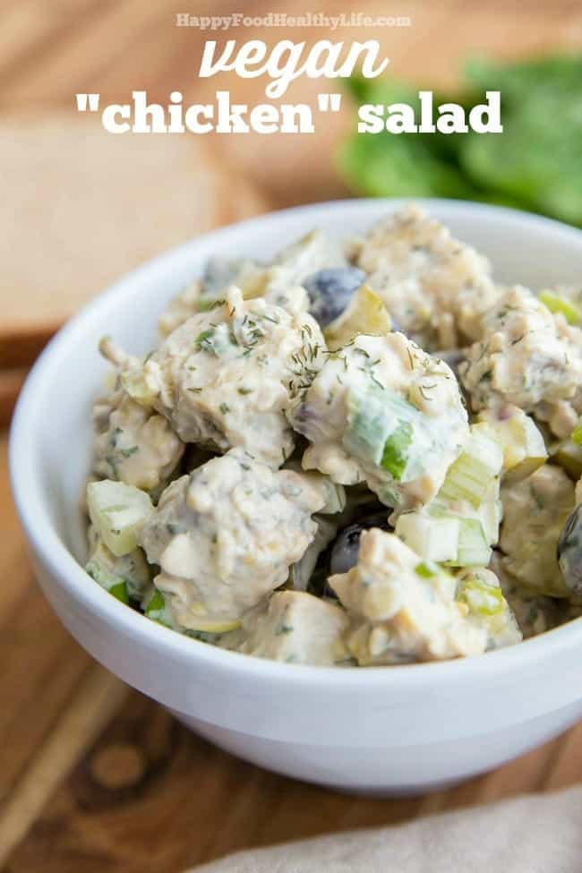VEGAN CHICKEN SALAD IS AN EASY PICNIC FAVORITE RECIPE THAT'S BEEN GIVEN A HEALTHIER MAKEOVER WITHOUT SACRIFICING THE YUMMY FLAVORS OF THE SALAD YOU KNOW AND LOVE.