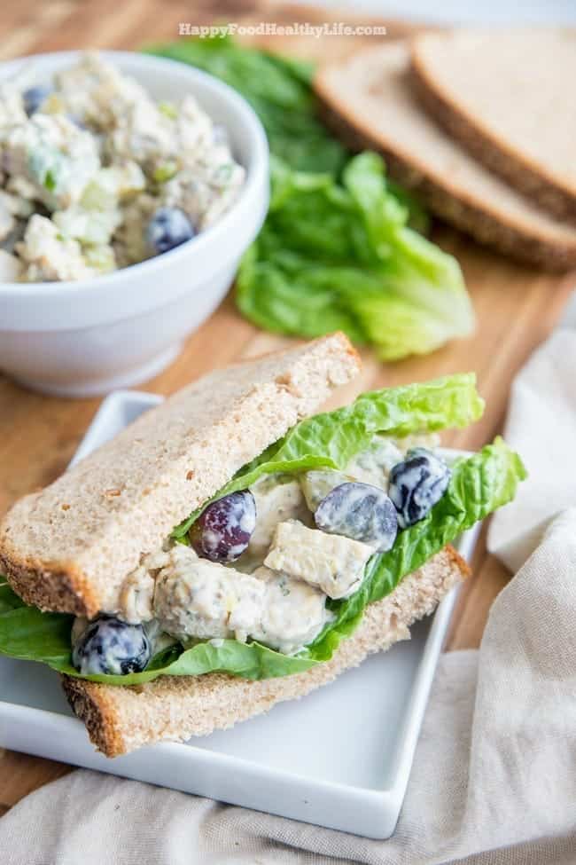 VEGAN CHICKEN SALAD IS AN EASY PICNIC FAVORITE RECIPE THAT'S BEEN GIVEN A HEALTHIER MAKEOVER WITHOUT SACRIFICING THE YUMMY FLAVORS OF THE SALAD YOU KNOW AND LOVE.