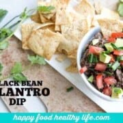 Black Bean Cilantro Dip - Perfect Dip for game day, movie night, or just for snacking on chips. Totally healthy. Totally real food. Totally YUM!