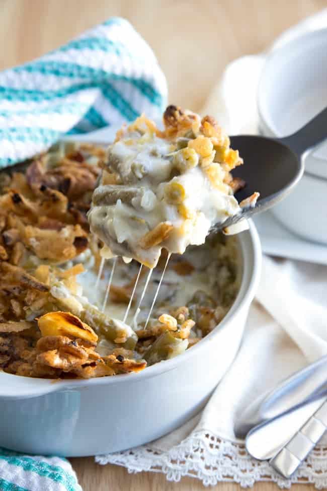 Mom's Green Bean Casserole | THANKSGIVING | SIDE DISH | Classic green bean casserole with a little something special to kick it up a notch. (spoiler alert - it's CHEESE!)
