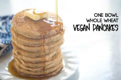 Easy Vegan Pancakes - Comes together in just one bowl in a matter of a few minutes.