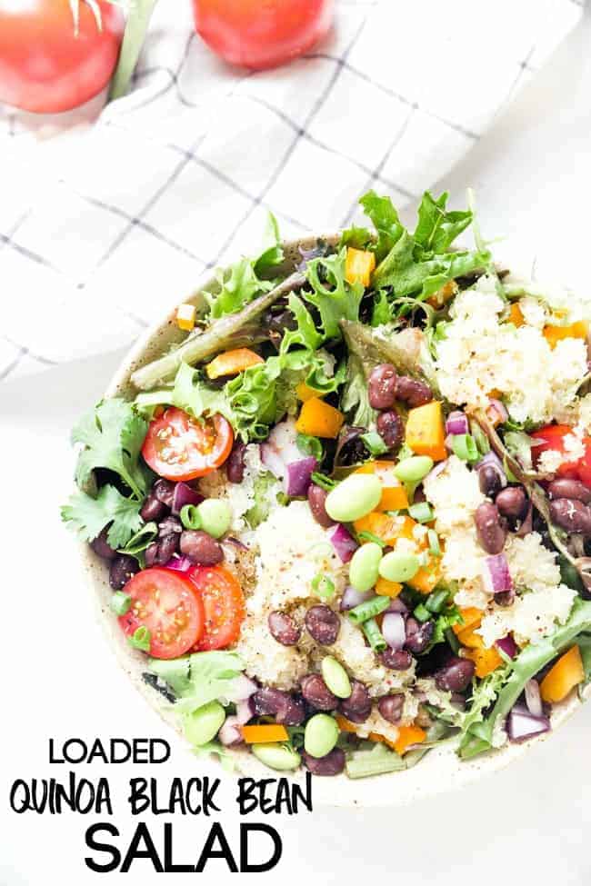 This Loaded Quinoa Black Bean Salad leaves nothing to be desired as you're hit with flavor in every bite.