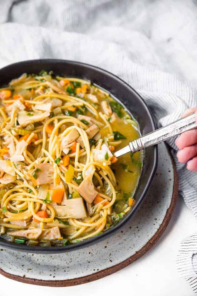 Vegan Chicken Noodle Soup - a plant-based twist on an all-american comfort food that soothes the body from the inside out.