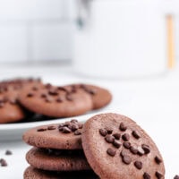 fudgy vegan double chocolate chip cookies recipe