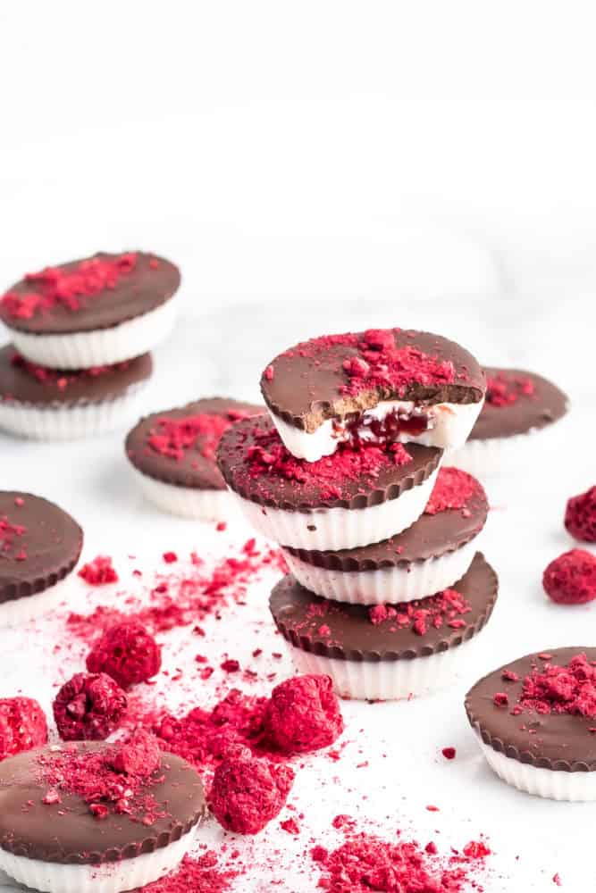Stack of Raspberry Coconut Butter Cups
