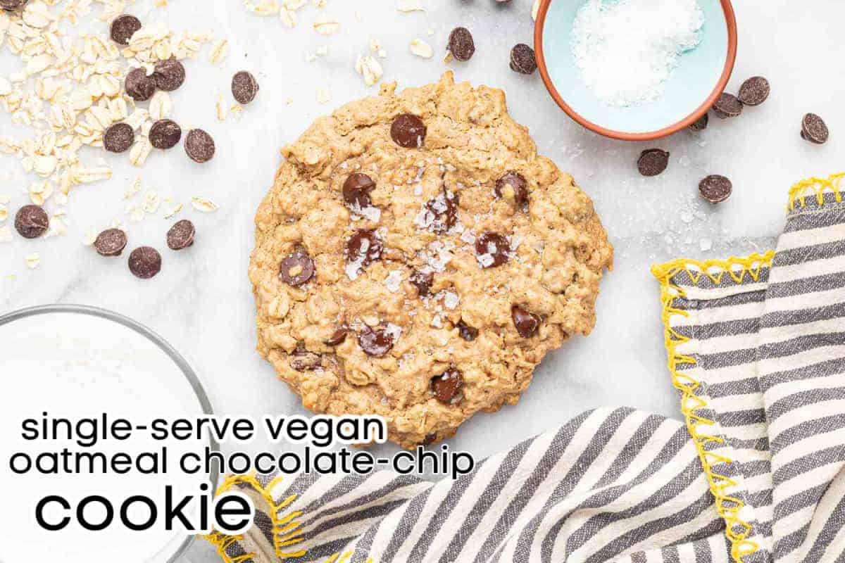 vegan oatmeal chocolate chip cookie