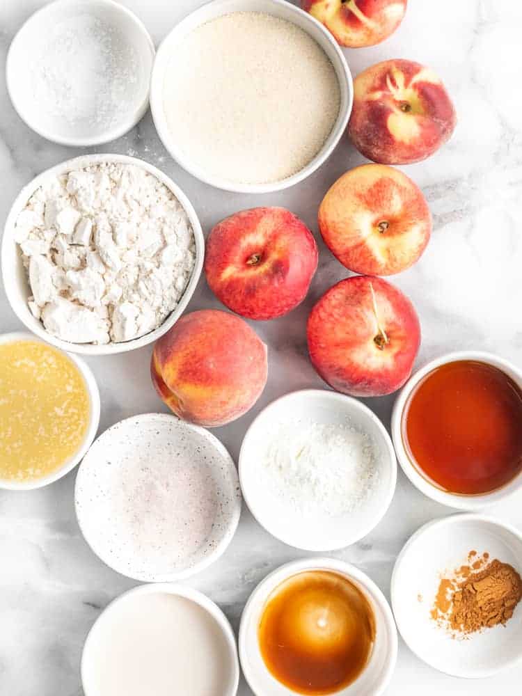 healthy vegan peach cobbler ingredients