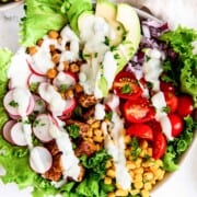 vegan cobb salad with ranch dressing