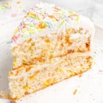 vegan birthday cake slice