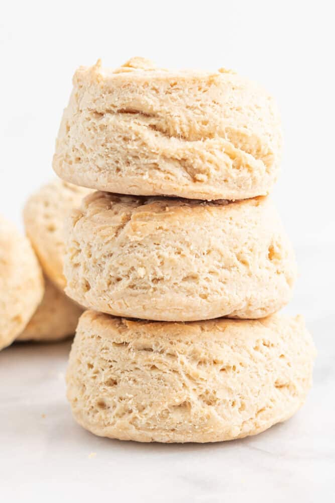 vegan biscuit recipe - stack of southern biscuits