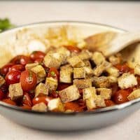 step 3 Crispy Tofu with Balsamic Tomatoes