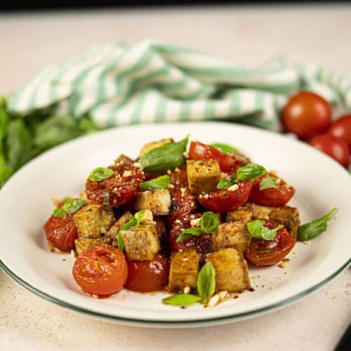 Crispy Tofu with Balsamic Tomatoes - Happy Food, Healthy Life