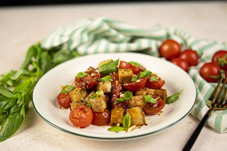 step 4 Crispy Tofu with Balsamic Tomatoes