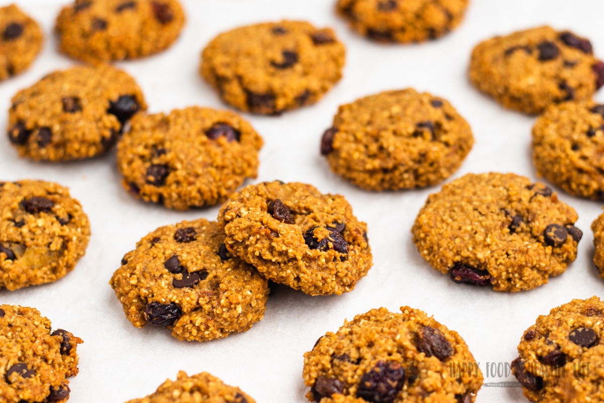 oat flour cookies on a piece of parchment