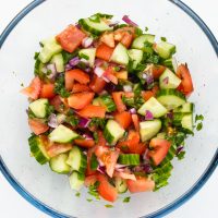 step 3 simple Israeli salad