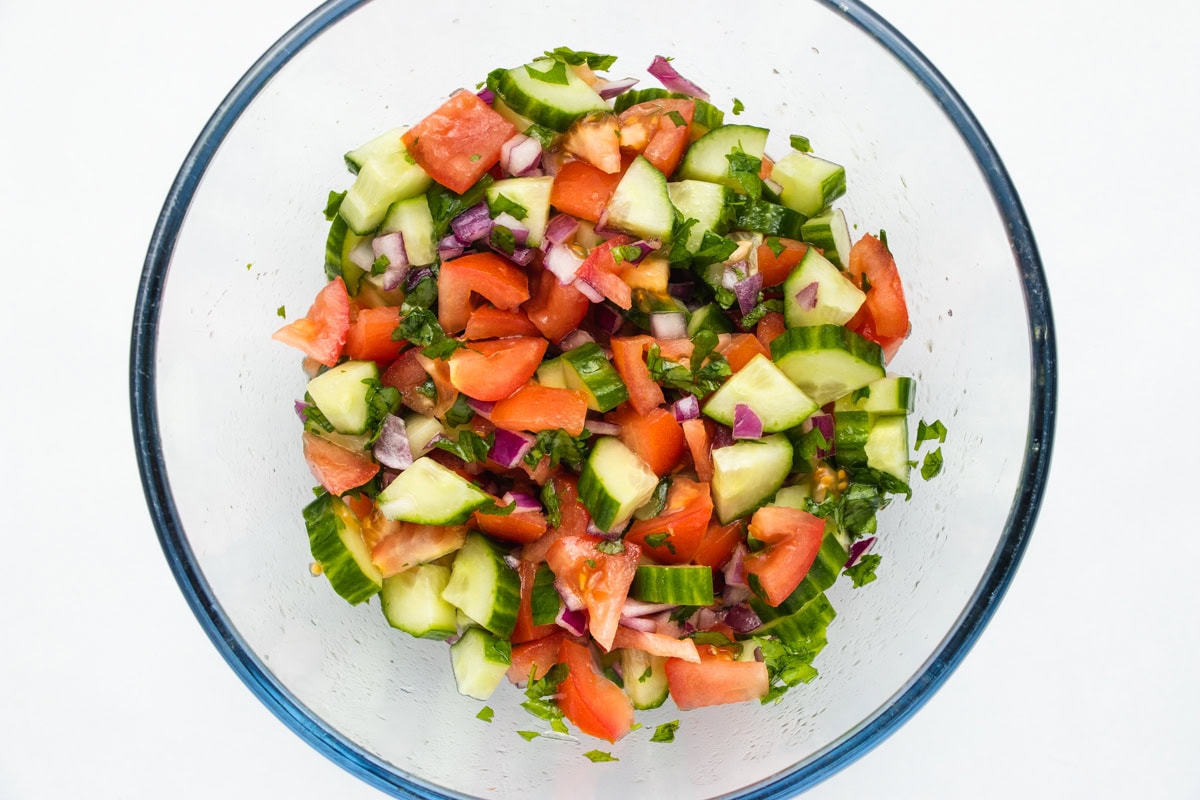 step 3 simple Israeli salad