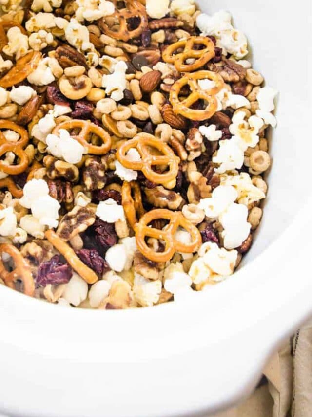 Delicious Crock Pot Trail Mix: Sweet & Salty and Healthy