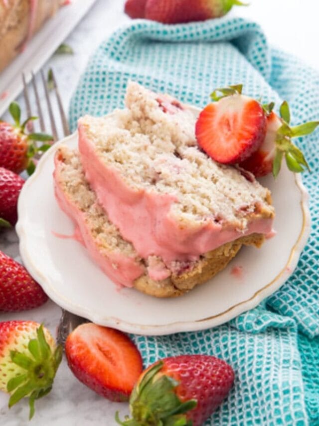 Indulgent Vegan Strawberry Pound Cake with Fresh Strawberry Glaze