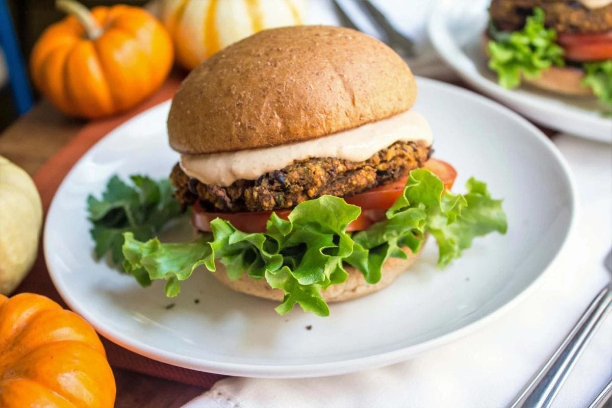 Black Bean Vegan Burgers with Pumpkin