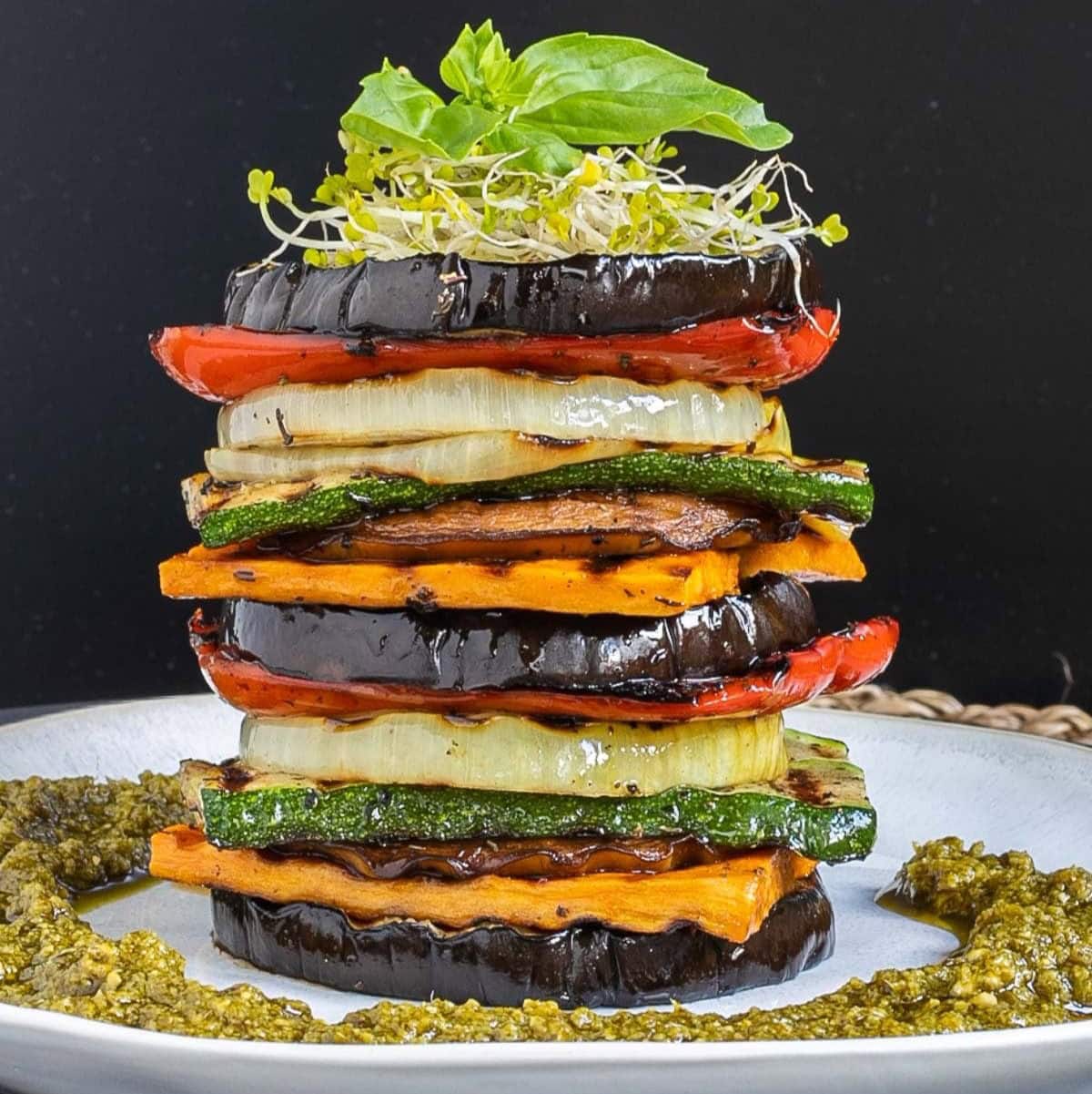 GRILLED VEGETABLE NAPOLEON BY MY PURE PLANTS