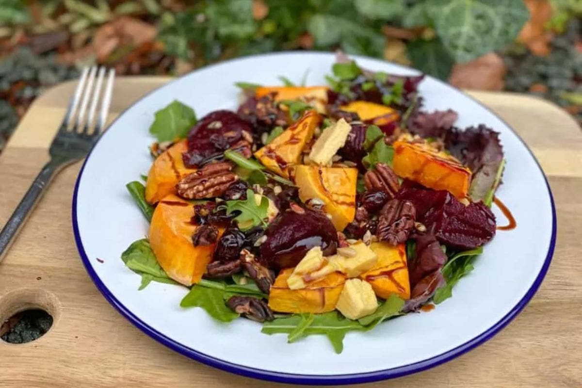 Pumpkin Beetroot Salad by Yum Vegan Lunch Ideas