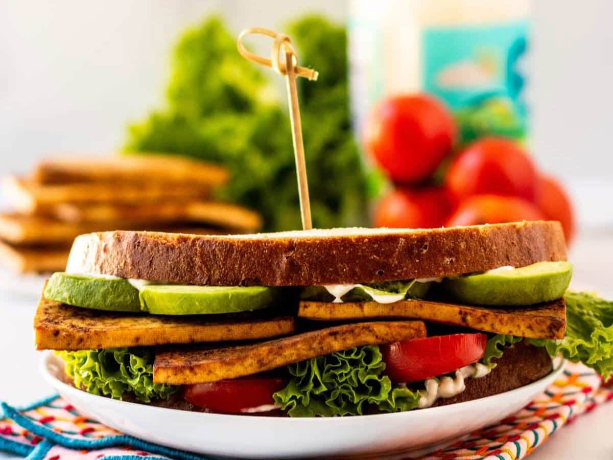 BAKED TOFU SANDWICH BY VEGGIES SAVE THE DAY