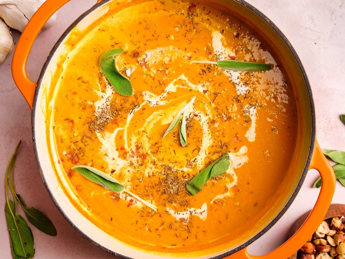 CREAMY VEGAN BUTTERNUT SQUASH SOUP BY THE ALL NATURAL VEGAN