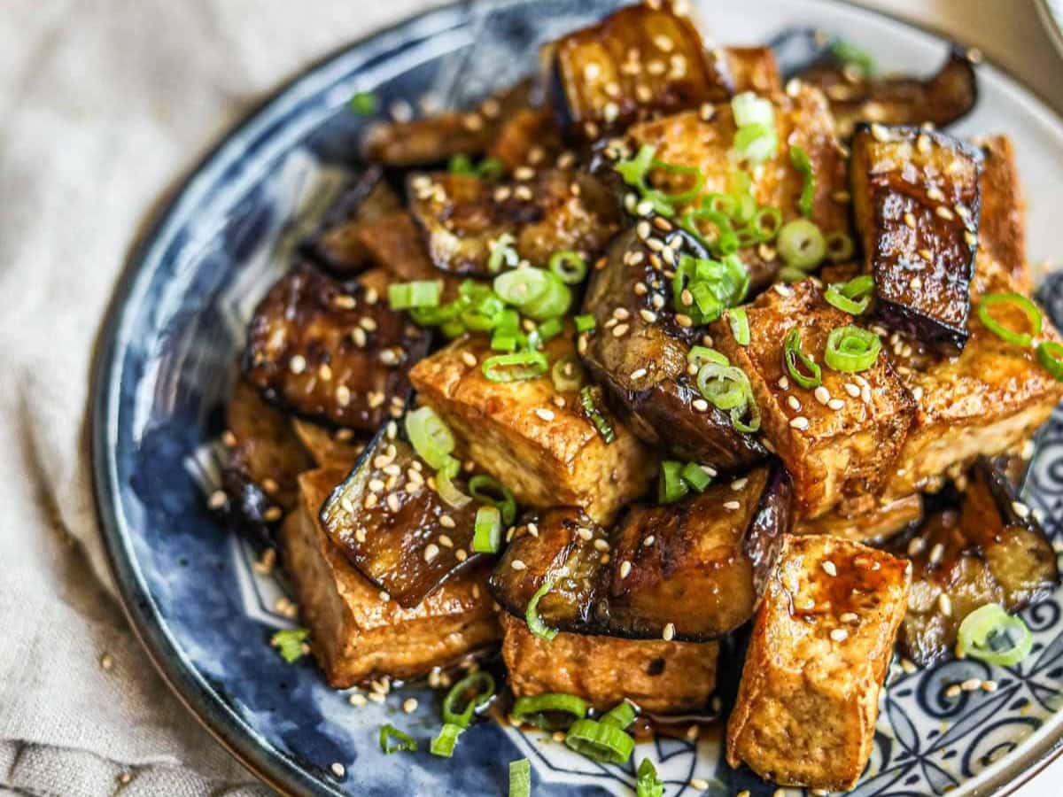 TERIYAKI TOFU AND EGGPLANT BY THE HEIRLOOM PANTRY