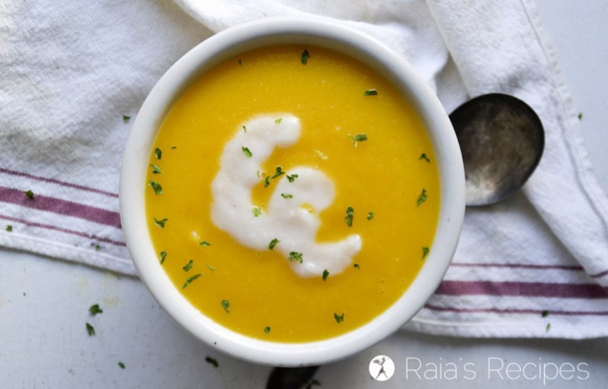 CREAMY SQUASH APPLE SOUP BY RAIA’S RECIPES